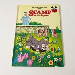 Vtg 1980 Walt Disney Scamp to the Rescue Hardcover Book